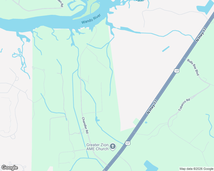 map of restaurants, bars, coffee shops, grocery stores, and more near 4181 Pritchard Green Road in Awendaw