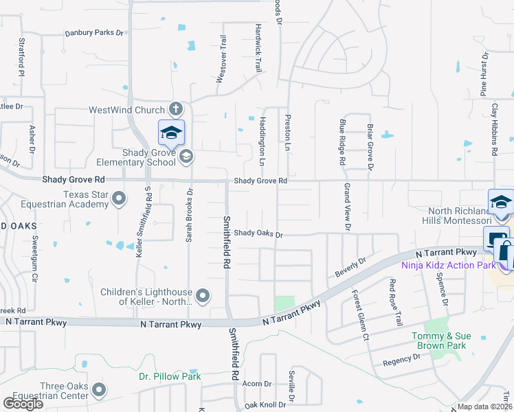 map of restaurants, bars, coffee shops, grocery stores, and more near 8508 Layna Court in Fort Worth