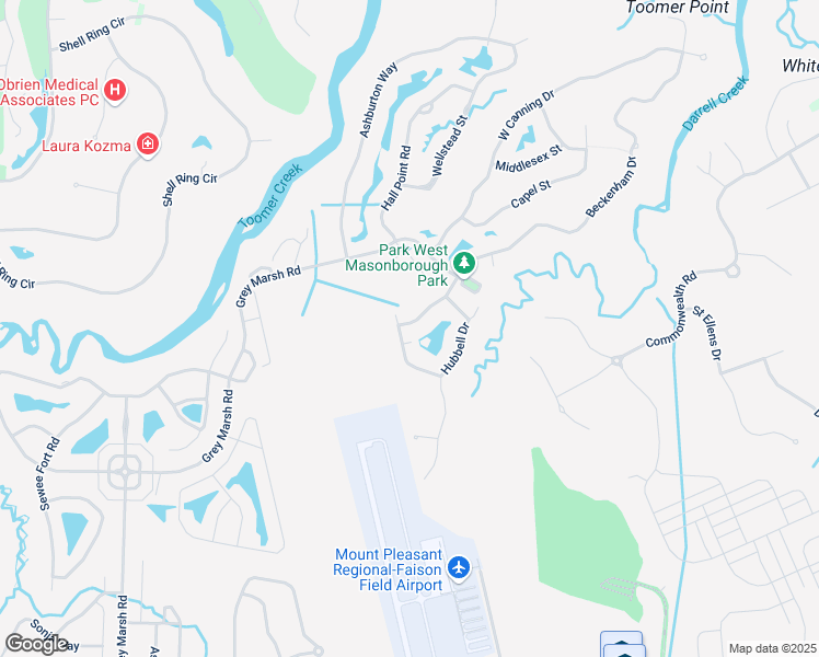 map of restaurants, bars, coffee shops, grocery stores, and more near 1748 Alan Brooke Drive in Mount Pleasant