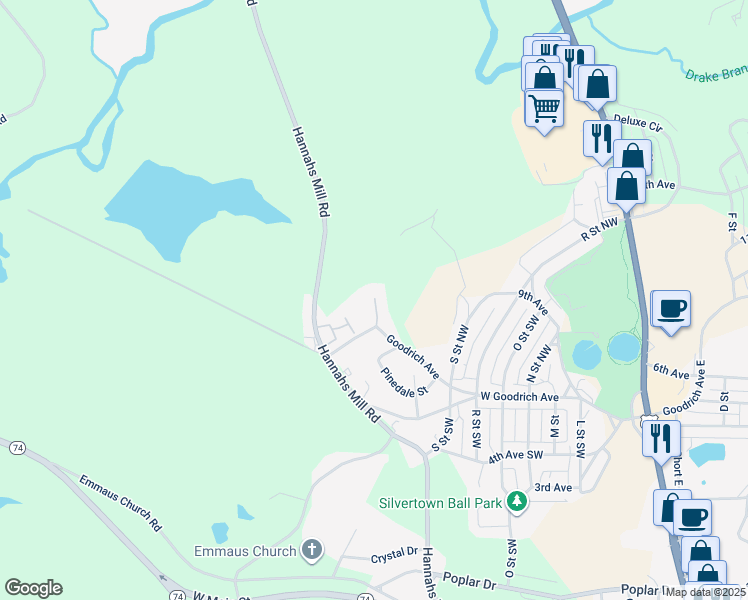 map of restaurants, bars, coffee shops, grocery stores, and more near 700 Goodrich Avenue in Thomaston