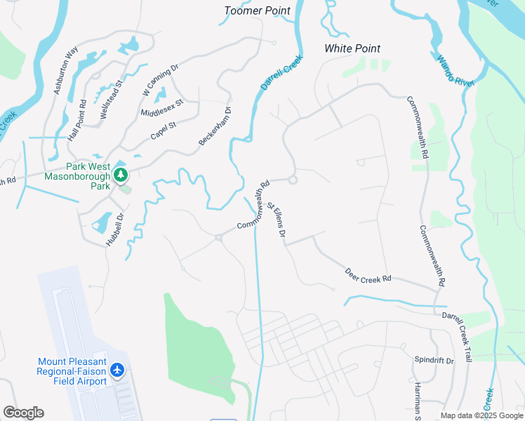map of restaurants, bars, coffee shops, grocery stores, and more near 317 Commonwealth Road in Mount Pleasant