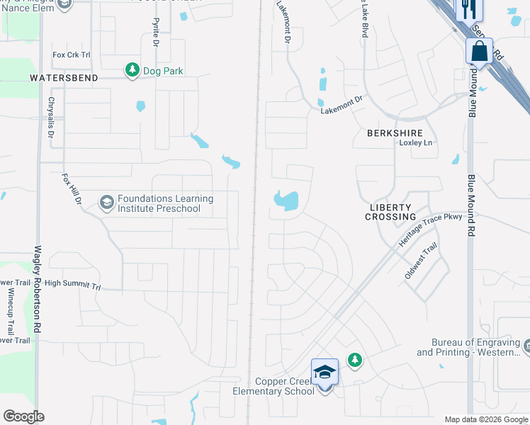 map of restaurants, bars, coffee shops, grocery stores, and more near 9212 Pepper Grass Drive in Fort Worth