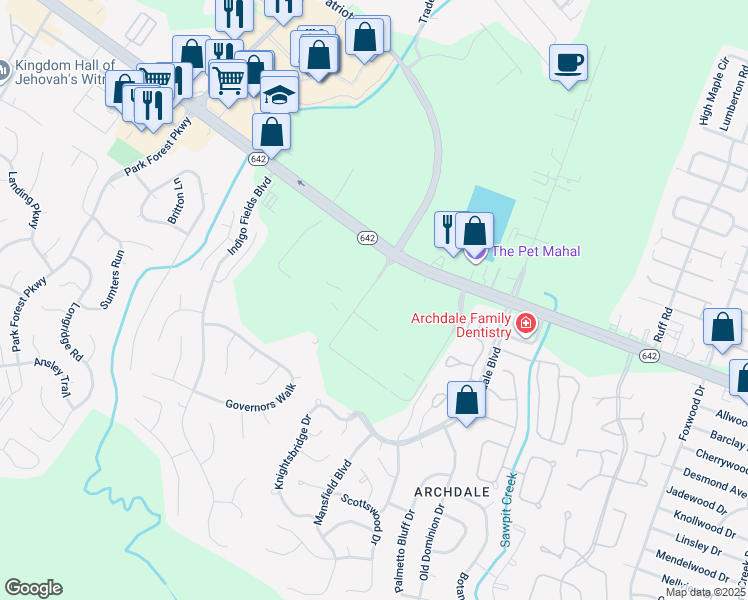map of restaurants, bars, coffee shops, grocery stores, and more near 8101 Dorchester Road in North Charleston
