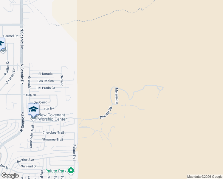 map of restaurants, bars, coffee shops, grocery stores, and more near 3423 Thunder Road in Alamogordo