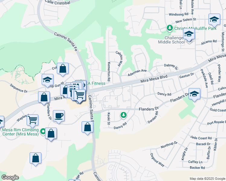 map of restaurants, bars, coffee shops, grocery stores, and more near 10491 Caminito Alvarez in San Diego