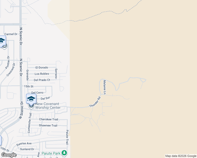 map of restaurants, bars, coffee shops, grocery stores, and more near 3423 Thunder Road in Alamogordo