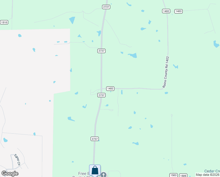 map of restaurants, bars, coffee shops, grocery stores, and more near County Road 1402 in Point