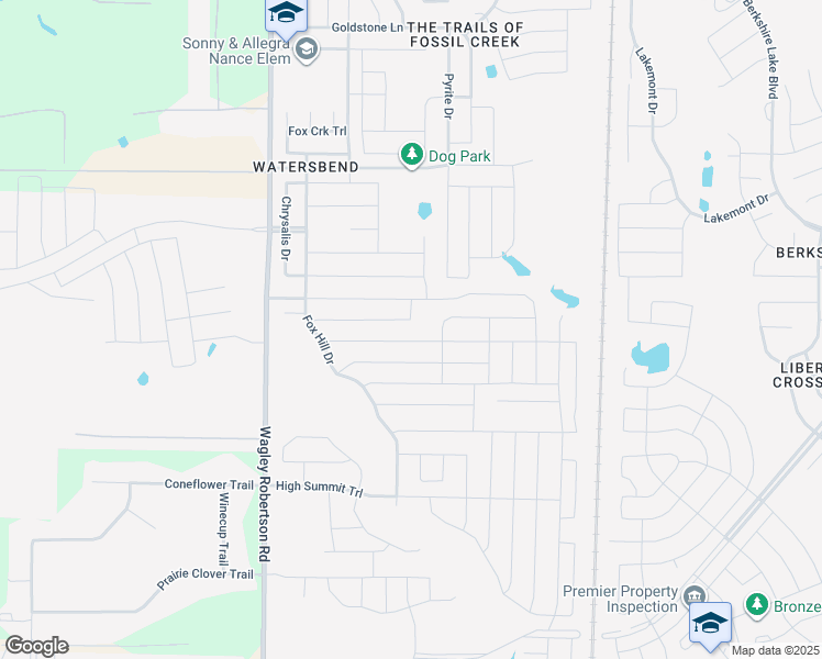 map of restaurants, bars, coffee shops, grocery stores, and more near 524 Destin Drive in Fort Worth