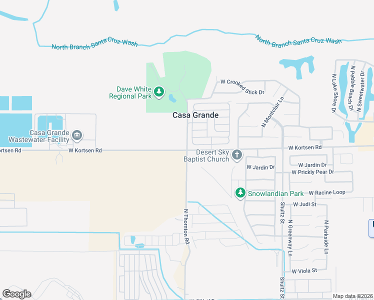 map of restaurants, bars, coffee shops, grocery stores, and more near 2000 North Thornton Road in Casa Grande