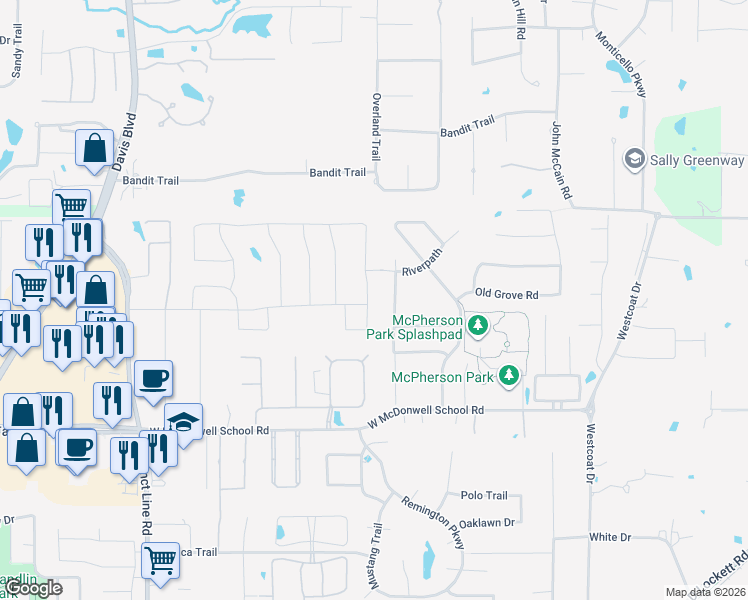 map of restaurants, bars, coffee shops, grocery stores, and more near 6901 Schubert in Colleyville
