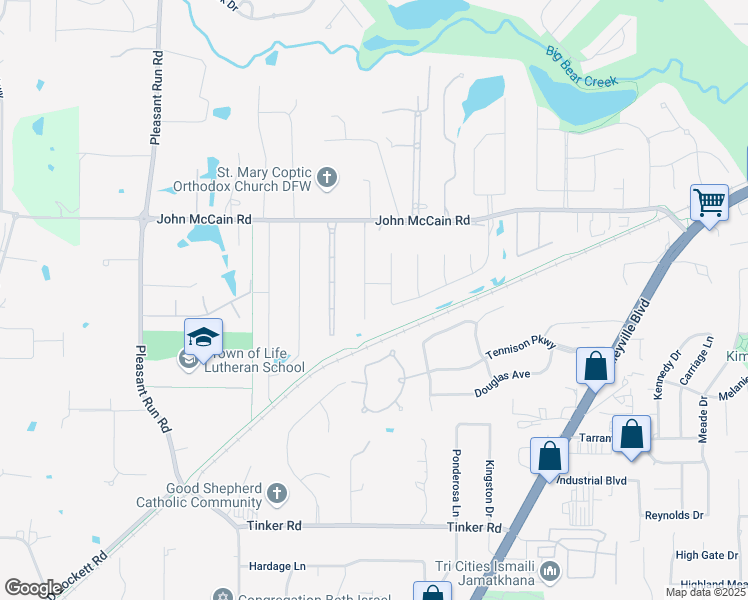 map of restaurants, bars, coffee shops, grocery stores, and more near 6905 Shepherds Glen in Colleyville