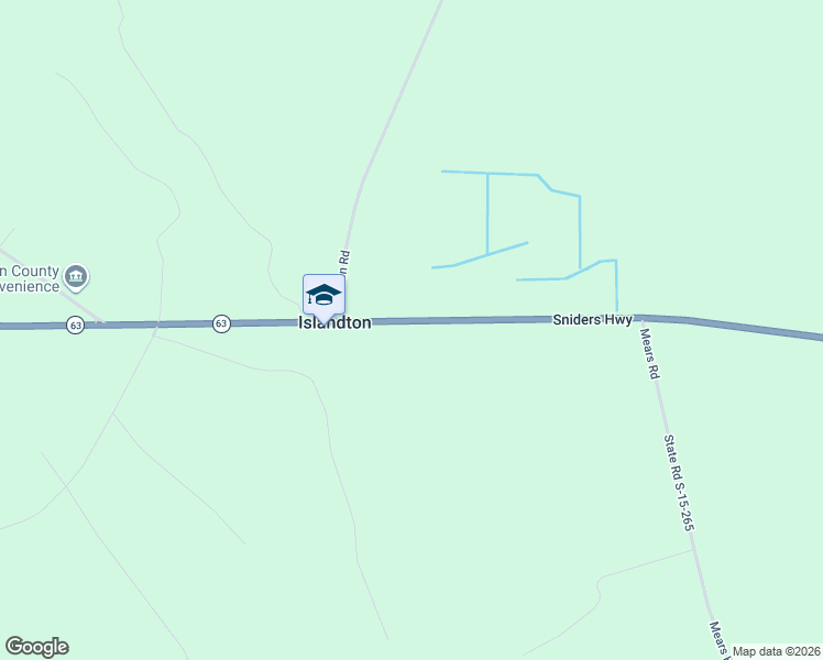 map of restaurants, bars, coffee shops, grocery stores, and more near 15063 Sniders Highway in Islandton