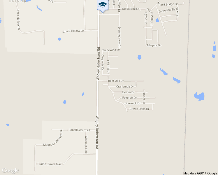 map of restaurants, bars, coffee shops, grocery stores, and more near Fox Hill Dr & Cranbrook Dr in Fort Worth