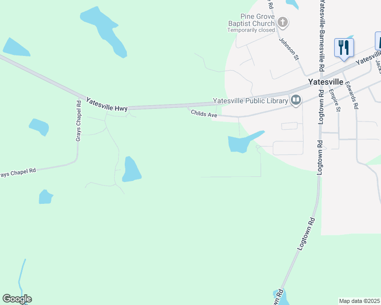 map of restaurants, bars, coffee shops, grocery stores, and more near in Yatesville