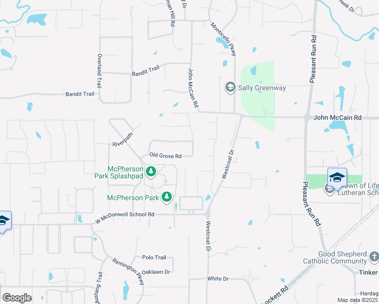 map of restaurants, bars, coffee shops, grocery stores, and more near 101 Old Grove Road in Colleyville