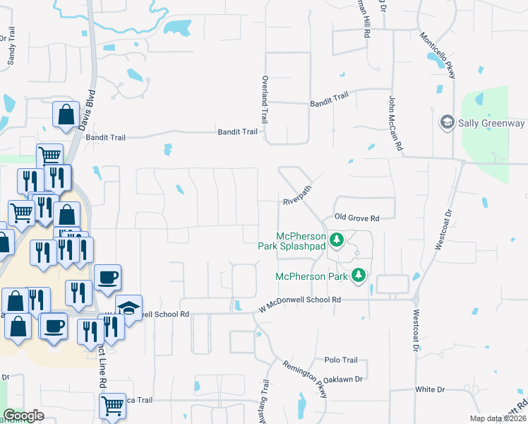 map of restaurants, bars, coffee shops, grocery stores, and more near 6901 Schubert in Colleyville