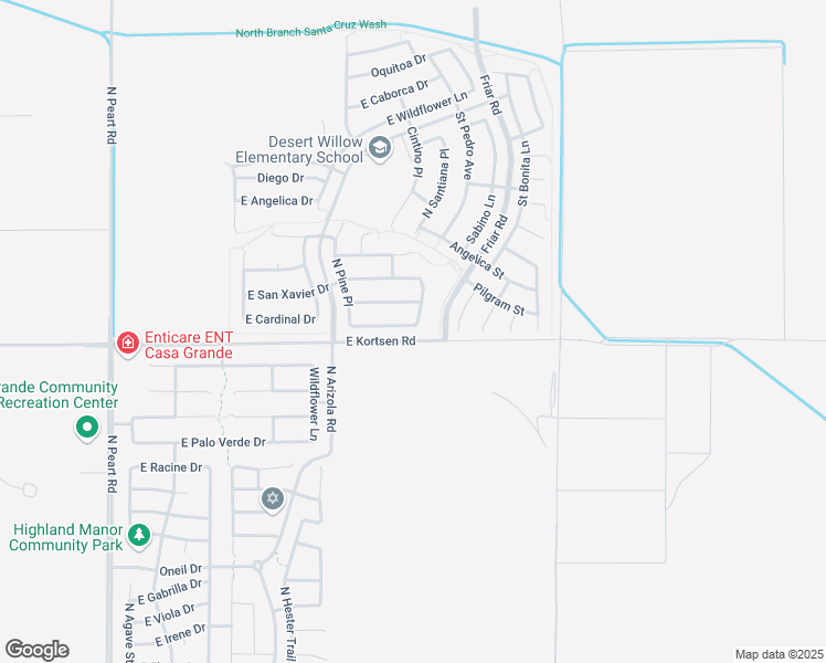 map of restaurants, bars, coffee shops, grocery stores, and more near 1773 East Cardinal Drive in Casa Grande