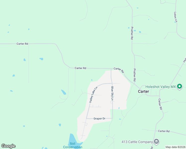 map of restaurants, bars, coffee shops, grocery stores, and more near 1955 Carter Road in Springtown