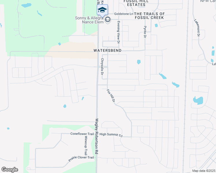 map of restaurants, bars, coffee shops, grocery stores, and more near 709 Ridgewater Trail in Fort Worth