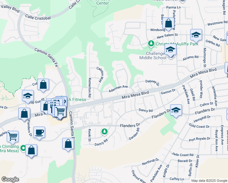 map of restaurants, bars, coffee shops, grocery stores, and more near 10818 Aderman Avenue in San Diego