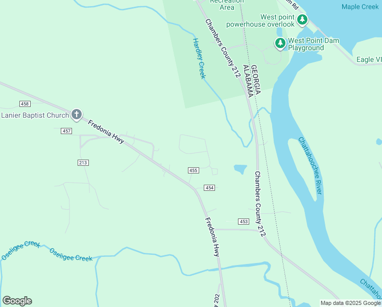 map of restaurants, bars, coffee shops, grocery stores, and more near 1263 Chambers County 455 in Lanett