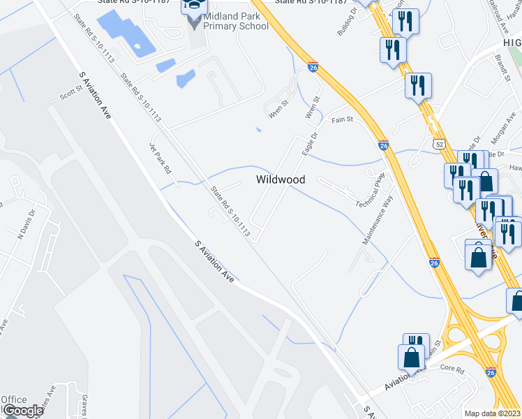 map of restaurants, bars, coffee shops, grocery stores, and more near 2421 Falcon Road in Charleston