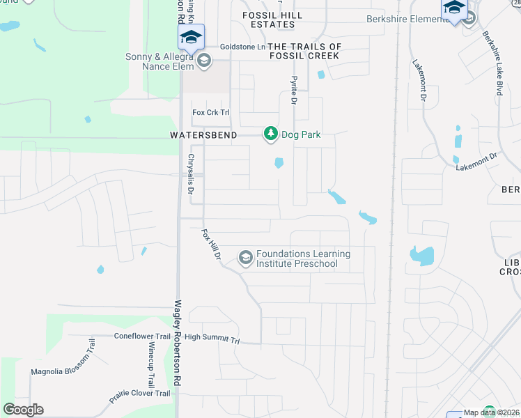 map of restaurants, bars, coffee shops, grocery stores, and more near 524 Bent Oak Drive in Fort Worth