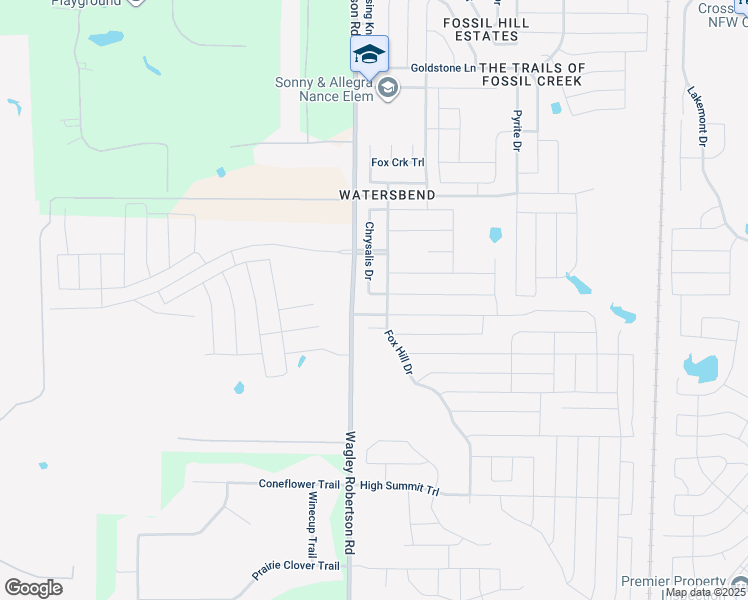 map of restaurants, bars, coffee shops, grocery stores, and more near 709 Ridgewater Trail in Fort Worth