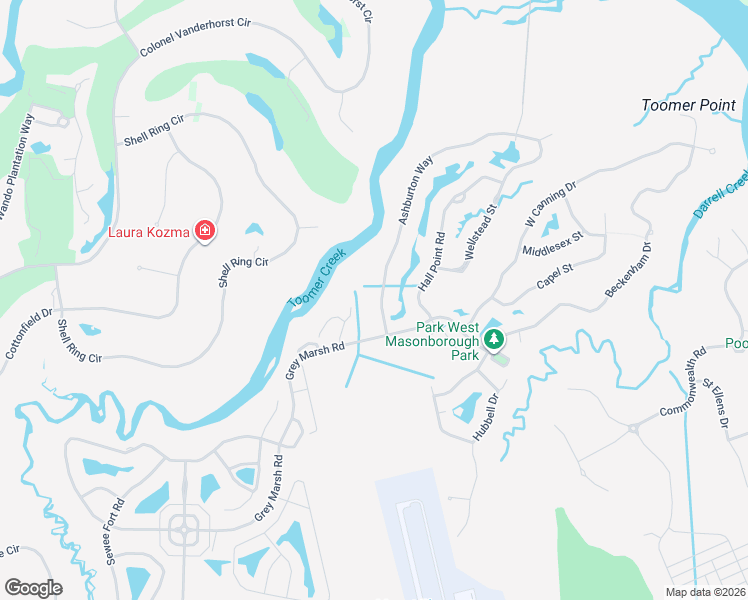 map of restaurants, bars, coffee shops, grocery stores, and more near 2012 Ashburtion Way in Mount Pleasant