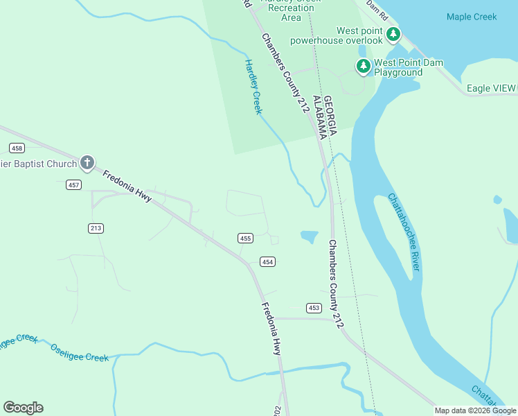 map of restaurants, bars, coffee shops, grocery stores, and more near 1275 County Road 455 in Lanett