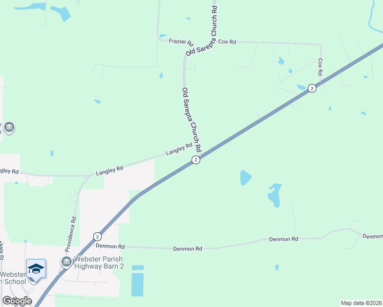 map of restaurants, bars, coffee shops, grocery stores, and more near 589 Langley Road in Sarepta