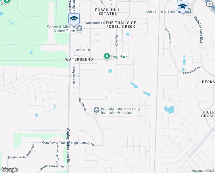 map of restaurants, bars, coffee shops, grocery stores, and more near 524 Bent Oak Drive in Fort Worth