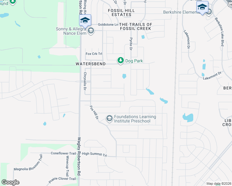 map of restaurants, bars, coffee shops, grocery stores, and more near 524 Bent Oak Drive in Fort Worth