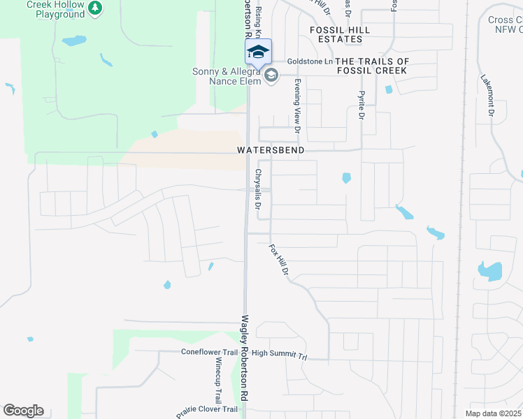 map of restaurants, bars, coffee shops, grocery stores, and more near 9912 Chrysalis Drive in Fort Worth