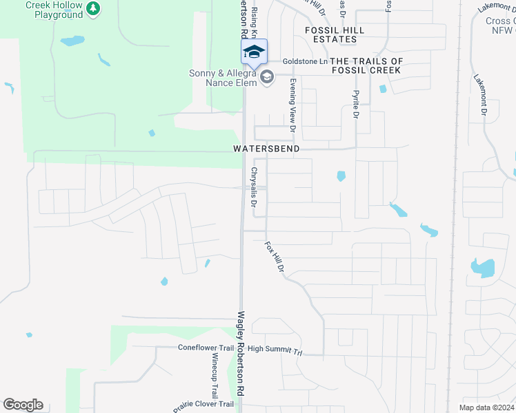 map of restaurants, bars, coffee shops, grocery stores, and more near 9912 Chrysalis Drive in Fort Worth