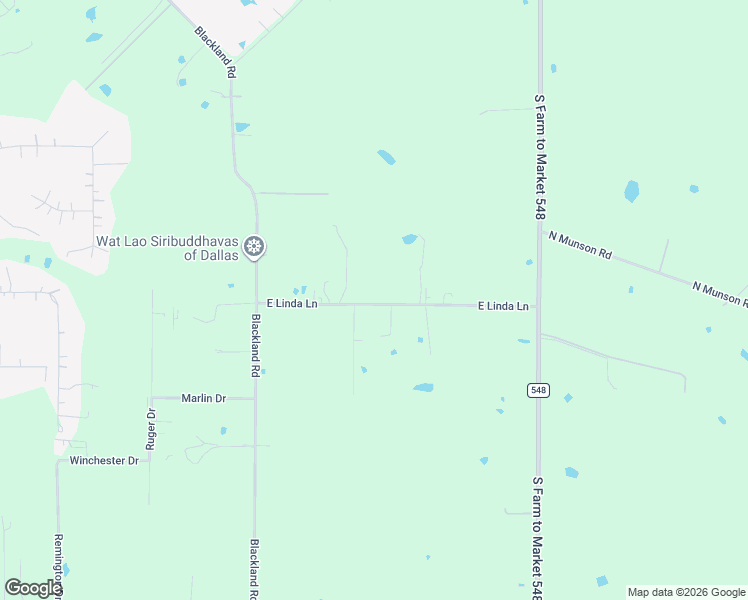 map of restaurants, bars, coffee shops, grocery stores, and more near 500 East Linda Lane in Royse City