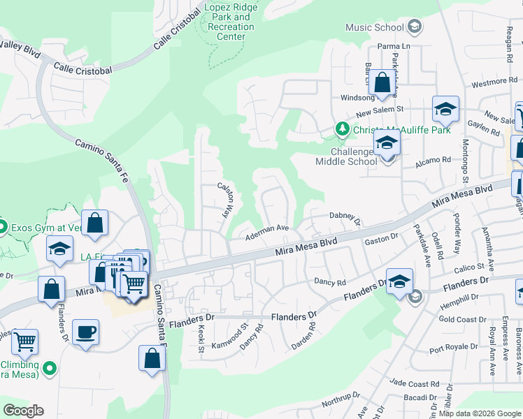 map of restaurants, bars, coffee shops, grocery stores, and more near 10734 Chinon Circle in San Diego