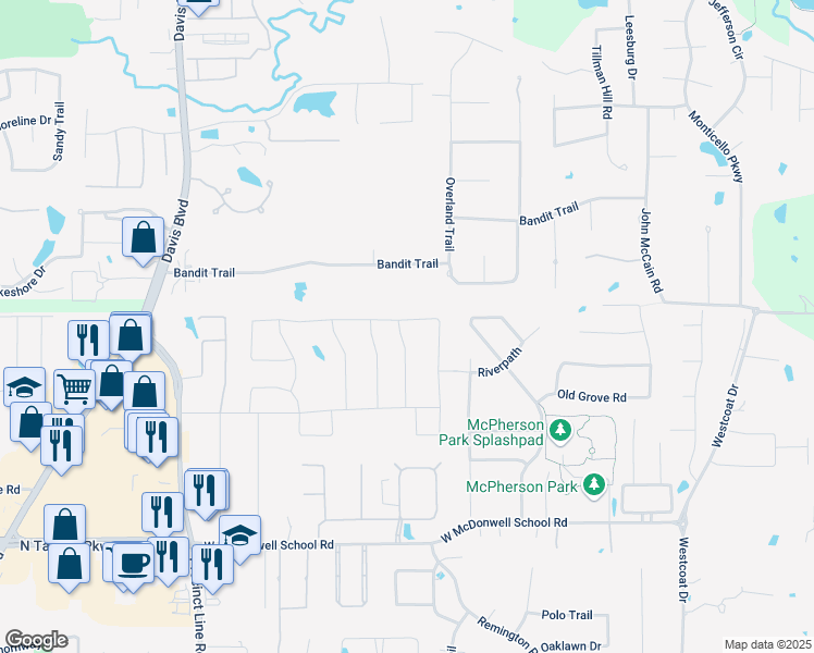map of restaurants, bars, coffee shops, grocery stores, and more near 616 Rembrandt in Colleyville