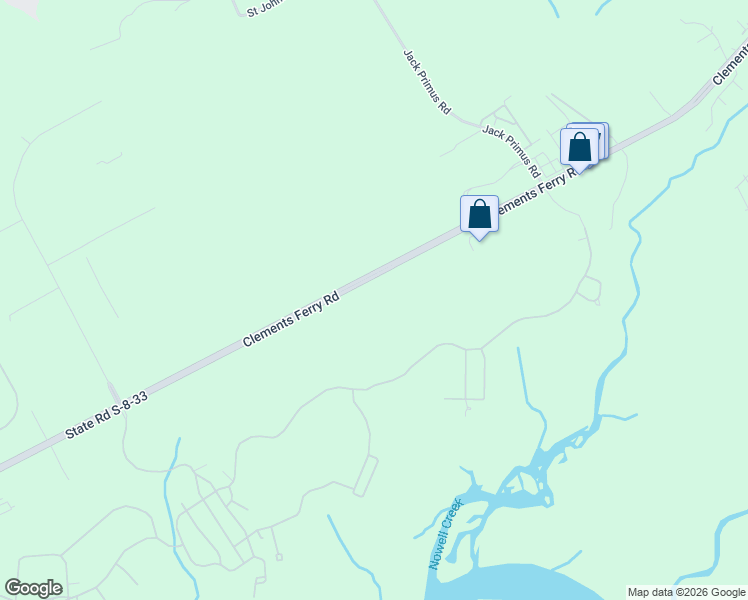 map of restaurants, bars, coffee shops, grocery stores, and more near 2049 Clements Ferry Road in Wando