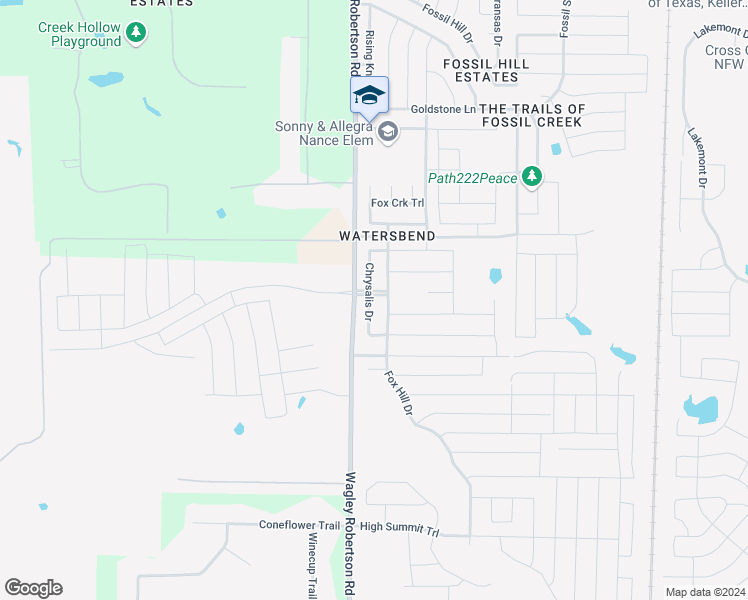 map of restaurants, bars, coffee shops, grocery stores, and more near 9928 Chrysalis Drive in Fort Worth