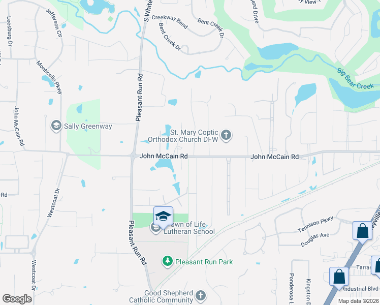 map of restaurants, bars, coffee shops, grocery stores, and more near 7108 Jo Will Street in Colleyville