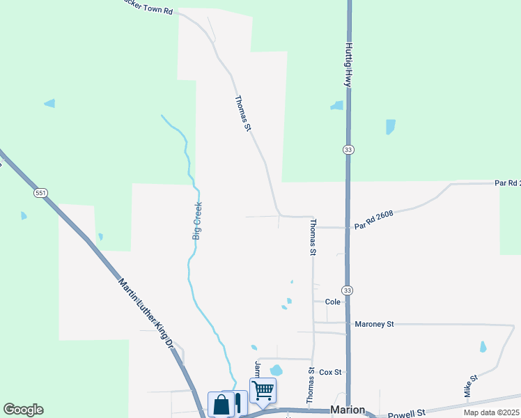 map of restaurants, bars, coffee shops, grocery stores, and more near Smith Street in Marion