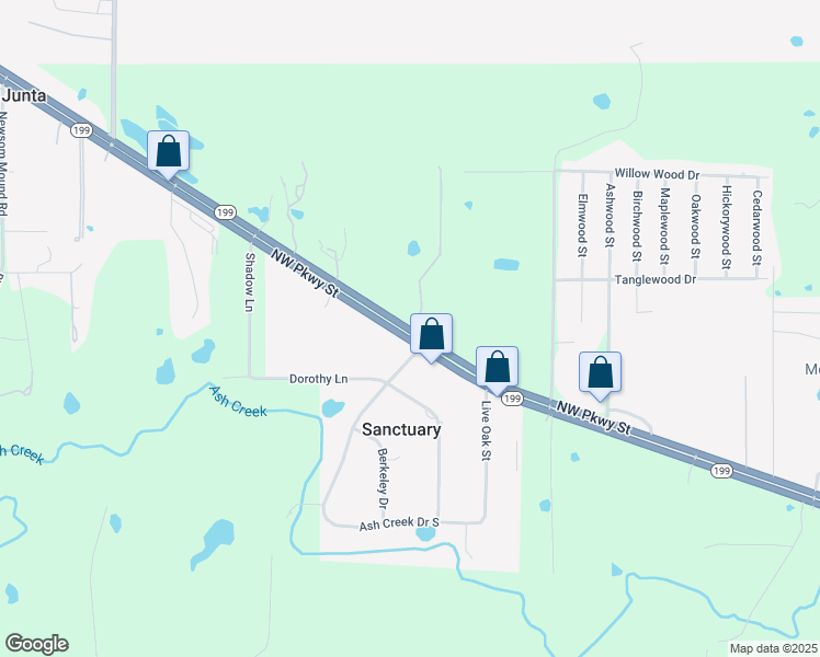 map of restaurants, bars, coffee shops, grocery stores, and more near 2000 Northwest Parkway in Azle
