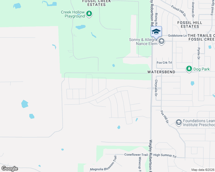 map of restaurants, bars, coffee shops, grocery stores, and more near 1033 Wind Drift Way in Fort Worth