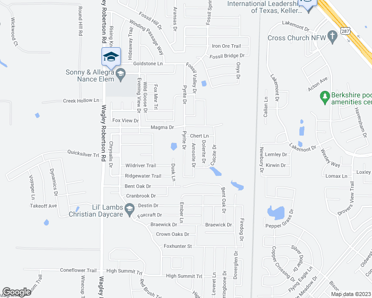 map of restaurants, bars, coffee shops, grocery stores, and more near 10016 Pyrite Drive in Fort Worth