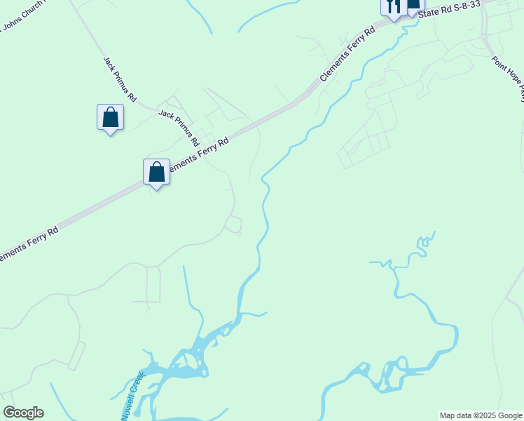map of restaurants, bars, coffee shops, grocery stores, and more near 1056 Bradbury Lane in Charleston