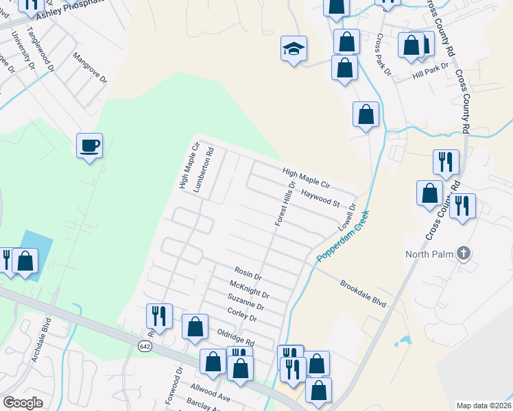 map of restaurants, bars, coffee shops, grocery stores, and more near 7725 Kinston Street in North Charleston