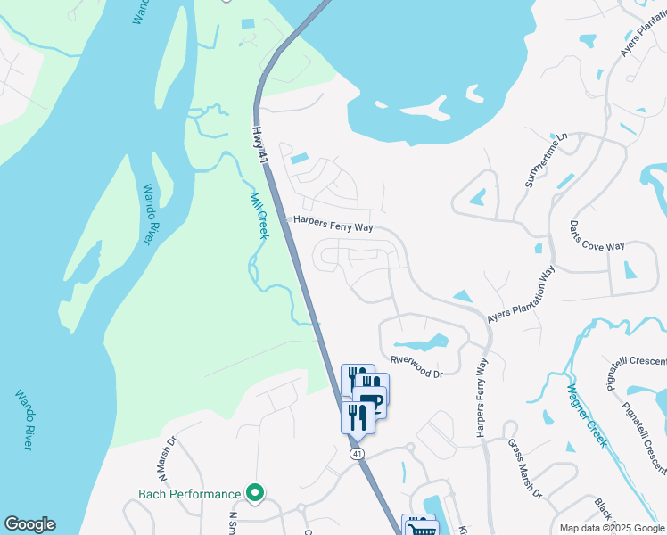 map of restaurants, bars, coffee shops, grocery stores, and more near 3057 Sturbridge Road in Mount Pleasant