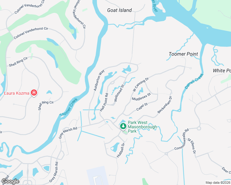 map of restaurants, bars, coffee shops, grocery stores, and more near 1760 Wellstead Street in Mount Pleasant