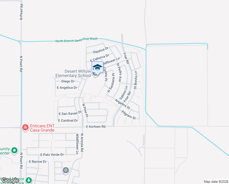 map of restaurants, bars, coffee shops, grocery stores, and more near 2107 Saint Pedro Avenue in Casa Grande